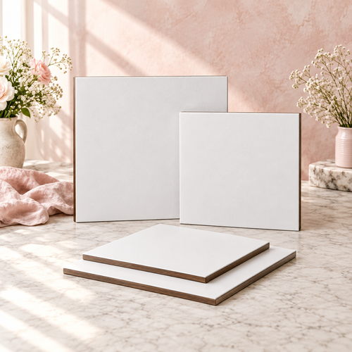 Visuel de présentation des cake boards carrés blancs FD Pro