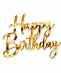 Face topper Happy Birthday or miroir sans pic, sur fond blanc